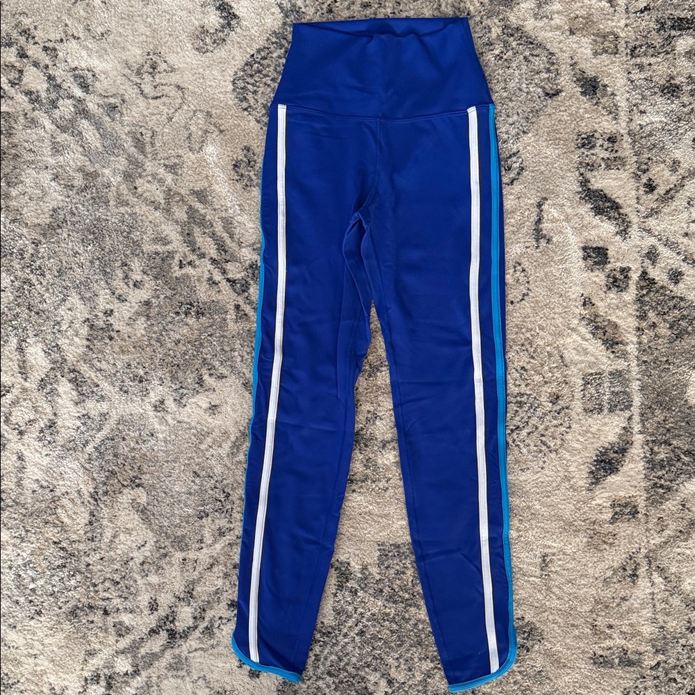 Beach Riot Cobalt Blue Leggings with White Stripes